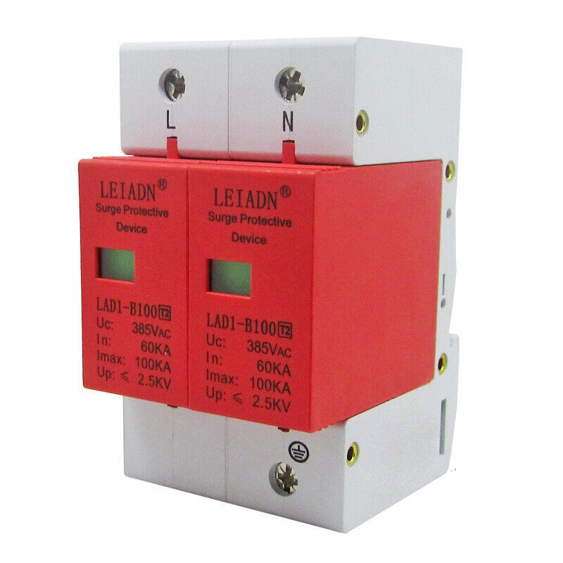 雷安盾LAD1-B100KA电源防雷器避雷器2P浪涌保护器工业2.5KV