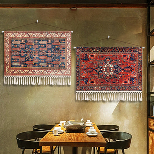 酒馆民族风布艺挂画波西米亚花纹新疆挂布民宿餐厅室内背景挂布