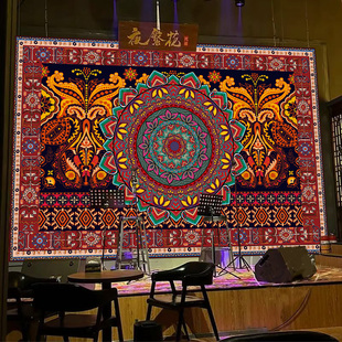 民谣酒馆背景布波西米亚民族风挂画曼陀罗清吧酒吧装饰墙面挂布