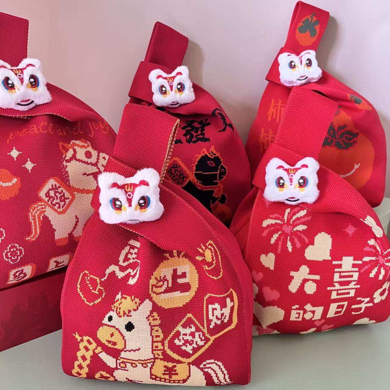 针织手提袋新款创艺马年背心包卡通针织手腕包年会结婚喜庆伴手礼,节庆用品/礼品,伴手礼,淘宝优惠券,粉丝福利购,淘宝优惠卷