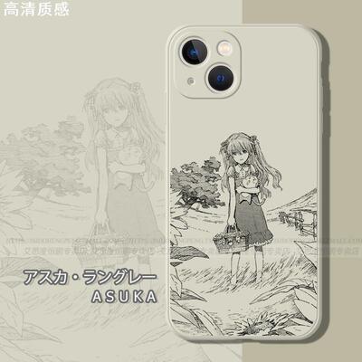 EVA明日香适用iPhone15手机壳14plus苹果13promax新世纪福音战士12mini新款11动漫x小米8se一加10pro红米K60p