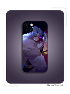 犬夜叉杀生丸适用苹果14全包13硅胶12玻璃11华为OPPO小米红米VIVO荣耀iPhone15ProMax三星一加小众动漫手机壳