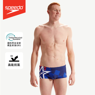 2024新款 Speedo 印花抗氯竞赛专业训练三角泳裤 经典 男 速比涛