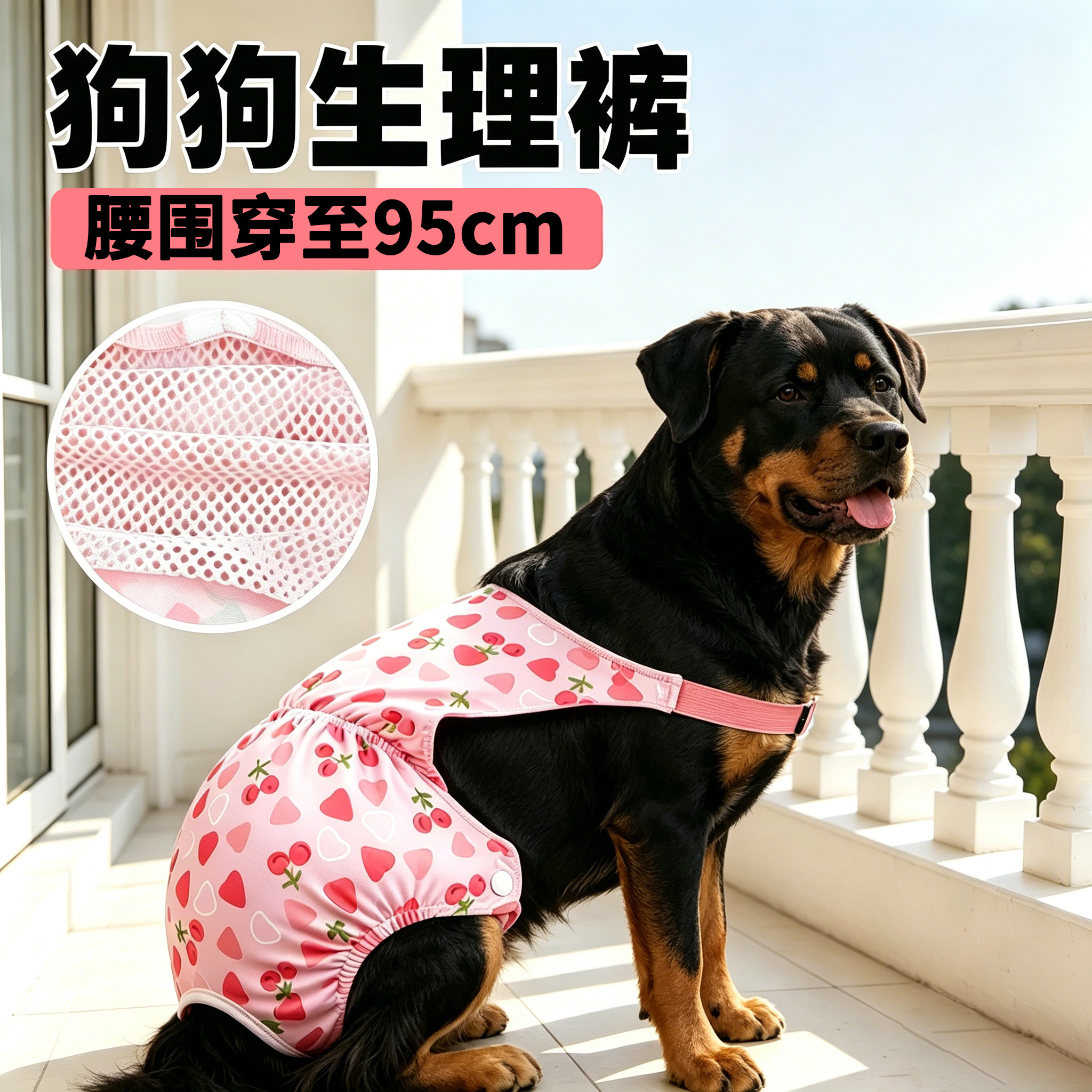 罗威纳专用狗狗生理裤母狗姨妈巾姨妈裤宠物狗安全裤文字内裤月经