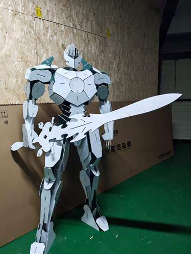 钢铁侠激光切割下料图案雕刻CAD图纸 立体拼装3D dxf配上翅膀宝剑