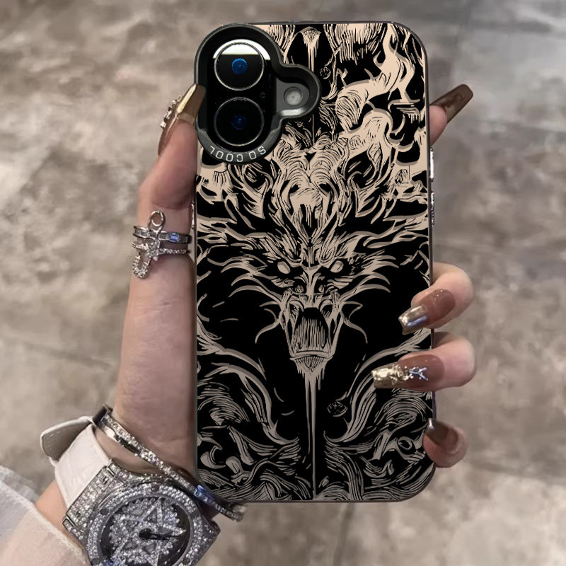 国潮龙头适用苹果16pro手机壳iphone15plus新款14男款13mini潮牌12promax磨砂8plus龙纹7高级xr全包x个性外壳