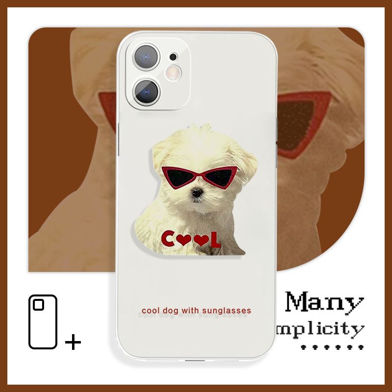 拽酷墨镜小狗手机壳闺蜜