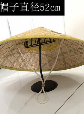 大号竹编斗笠帽子男手工竹编大檐遮阳农民草帽斗笠装饰灯罩钓鱼帽