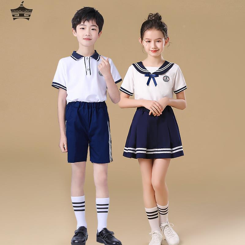 儿童班服英伦风校服夏季套装小学生朗诵合唱演出服幼儿园毕业拍照