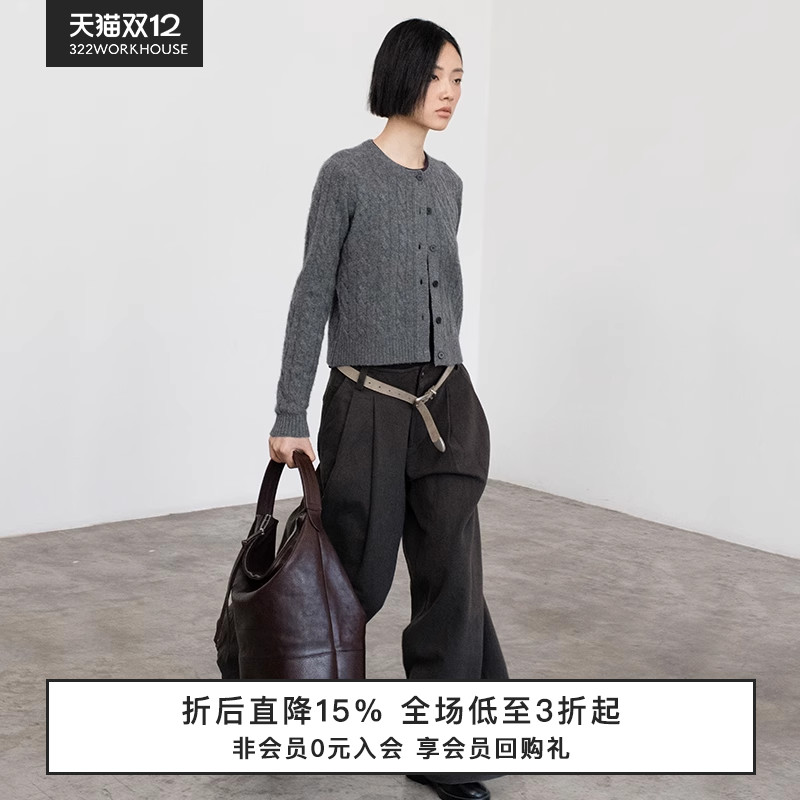 开衫圆领开衫针织衫女