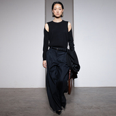 322WORKHOUSE纯山羊绒针织圆领套头衫 女2024新款 早秋挖肩上衣B402