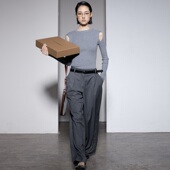 322WORKHOUSE山羊绒棉混纺圆领打底衫 B393 针织衫 女2024新款 秋季