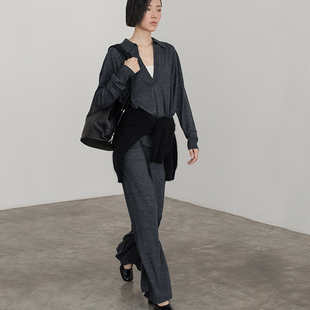 B435 早秋针织衫 322WORKHOUSE羊毛混纺针织休闲POLO罩衫 女2024新款