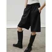 中裤 322WORKHOUSE黑色天丝低腰短裤 R598 西装 五分裤 女2025新款 夏季