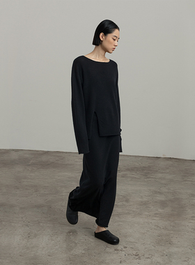 322WORKHOUSE不规则针织半身裙女士2025新款秋季气质直筒长裙B136