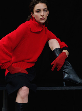 322WORKHOUSE羊绒长袖毛衣2025新款秋冬宽松高领针织衫B848+B860