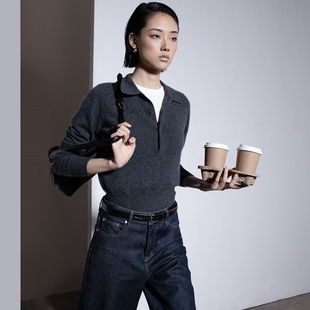 毛衣B406 早秋长袖 322WORKHOUSE纯羊绒polo领针织衫 上衣女2025新款