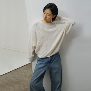 T恤B600 春秋收腰长袖 322WORKHOUSE蝙蝠袖 气质针织上衣女2025新款