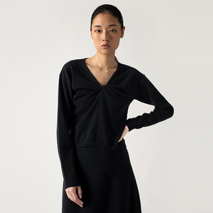 A944 打底衫 322WORKHOUSE羊毛扭结套头衫 女士2024秋冬设计感修身