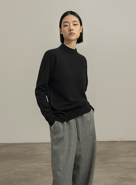 322WORKHOUSE无缝一体羊毛高领毛衣2024新款宽松秋冬打底毛衣B225