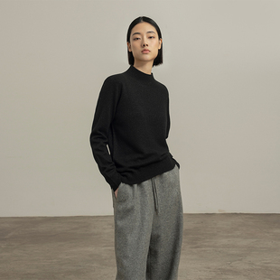 322WORKHOUSE无缝一体羊毛高领毛衣2024新款 宽松秋冬打底毛衣B225