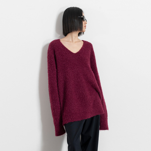 早秋慵懒上衣B539 毛衣女2025新款 322WORKHOUSE宽松长袖 v领针织衫