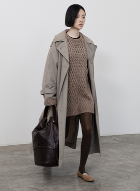 322WORKHOUSE羊毛长袖针织衫毛衣女2025新款秋季宽松长款上衣B443