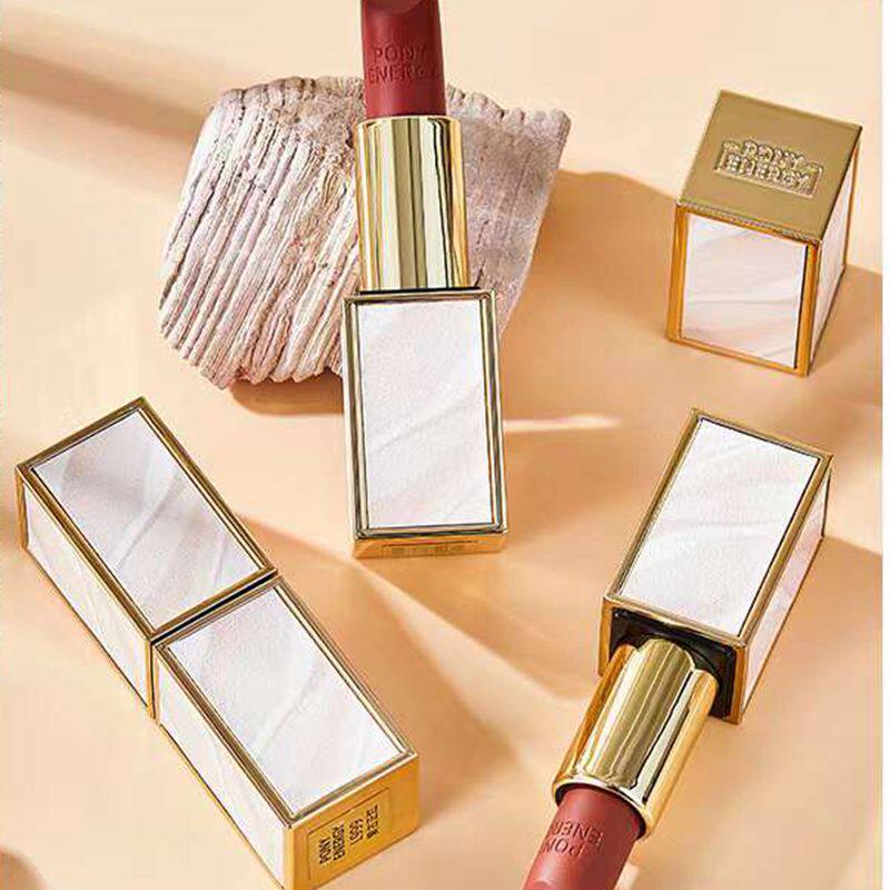 ponyenergy佩琪妮红丝绒香榭柔润唇膏pqny滋润保湿口红奶茶红色女