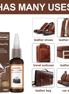 Repair of leather cracks in car sofa leather bag with specia