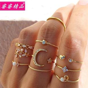 ring rings women戒指мода кольцо Knuckle sets girl