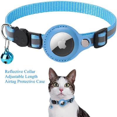 Pet GPS Tracker Airtag Case Collar for Cat with Protective C