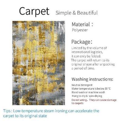 新品Modern Gold Gray qAbstract Carpet Living Room Nordic Sty