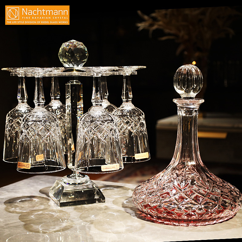 德国进口Nachtmann高档水晶玻璃旋转醒酒器家用高脚红酒杯子套装