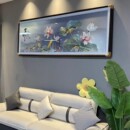 饰画山水壁 织锦绣客厅挂画苏州刺绣沙发背景墙装 家和万事兴