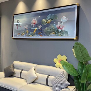 饰画山水壁 织锦绣客厅挂画苏州刺绣沙发背景墙装 家和万事兴