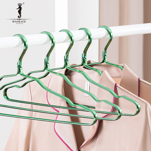 MAGRACE墨绿色铝合金衣架10只礼盒装衣架家用挂衣无痕金属衣架