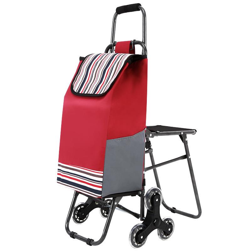 爬楼折叠行李车拉杆车带椅子便携买菜车手拉车小推车便携式