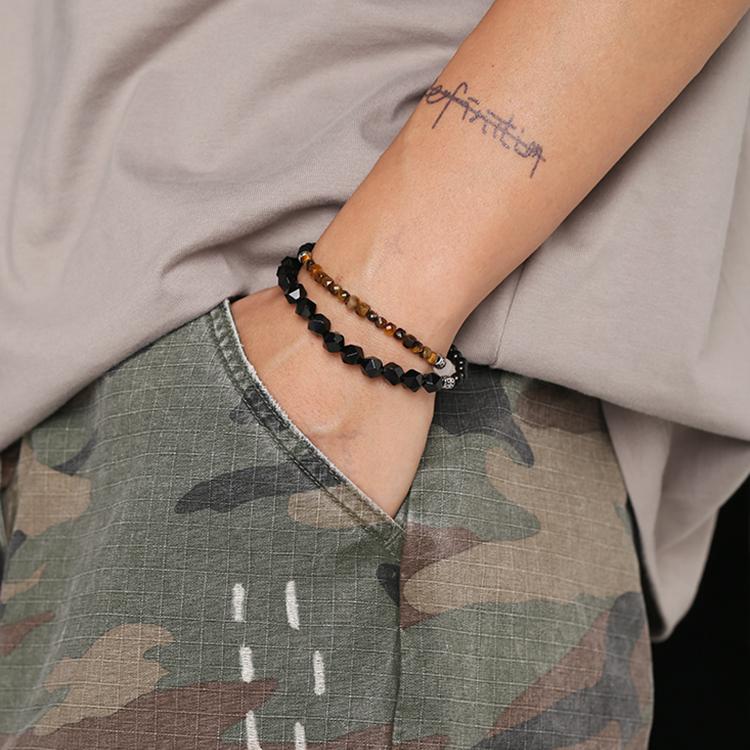 假2条叠戴虎眼石手链送礼情侣潮