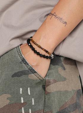 假2条叠戴虎眼石手链送礼情侣潮