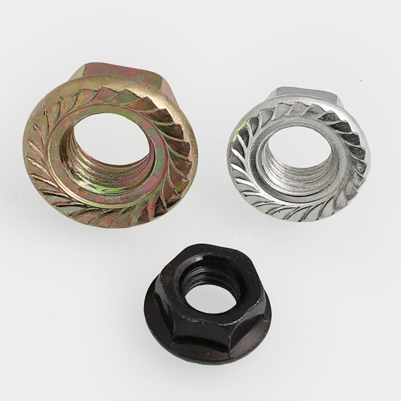 镀锌/镀镍/黑色六角法m兰螺母防松防滑带垫螺丝帽M3M4M5M6M8M10M1