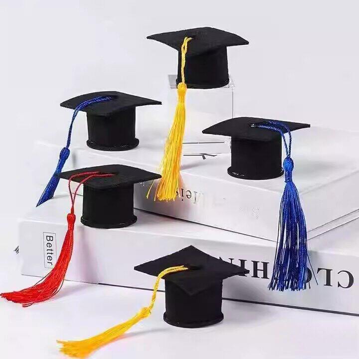 毕业帽子迷你学士帽超小号博士帽子流苏手工娃娃棒棒糖配件装饰品