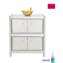 304带门置物架不锈钢双柜门厨房置物架不锈钢收纳置物架置地式