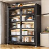 厨房微波炉置物架加宽大容量柜子防水防尘多功能家用落地式 置物架