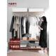 日式 衣柜金属不锈钢置物架收纳柜子 实木衣帽架落地衣架卧室开放式