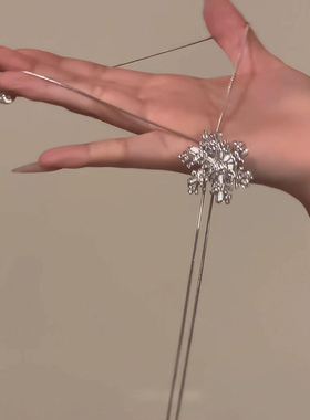 超闪旋转雪花流苏项链女2025新款