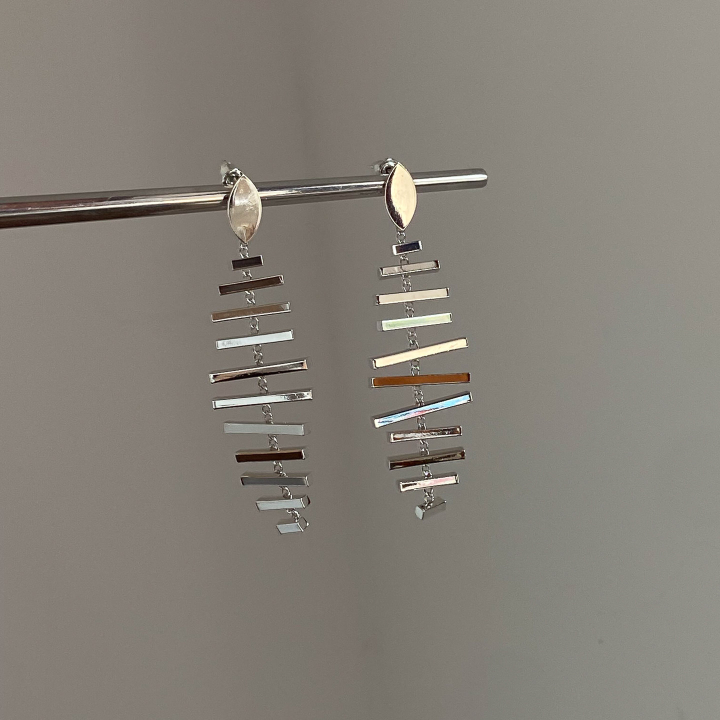 冷淡风金属感银色鱼骨流苏耳环轻奢高级感小众独特夸张气质耳钉女,饰品/流行首饰/时尚饰品新,耳钉,淘宝优惠券,粉丝福利购,淘宝优惠卷