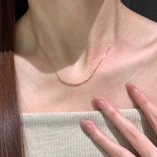 微笑极简仿排钻项链女款2025新款高级感轻奢小众设计感气质锁骨链