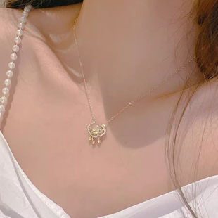 如意平安锁项链2025新款爆款轻奢小众高级感祥云锁生日礼物送女友