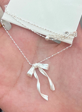 蝴蝶结吊坠项链女款轻奢小众设计