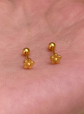 复古金色mini花朵耳钉女款高级感